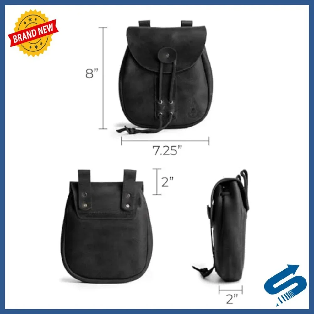 Full Grain Leather Handmade Secure Pouch for Money Valuables Coins